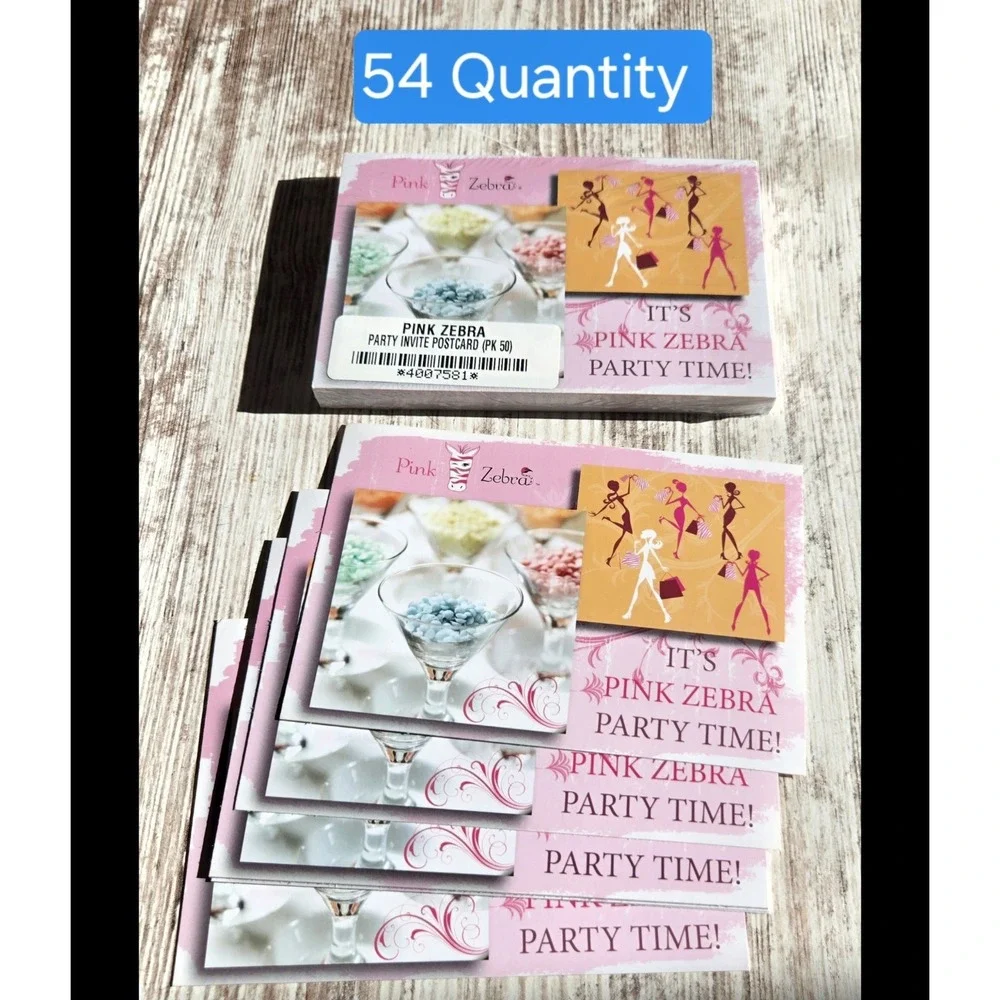 Pink Zebra Consultant Party Invite Postcards Lot of 54 New Old Stock 4007581